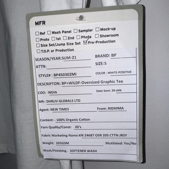 BP + Wildfang Women T-Shirt Crewneck Short Sleeves Size SMALL Print oversize NWT - Picture 2 of 5